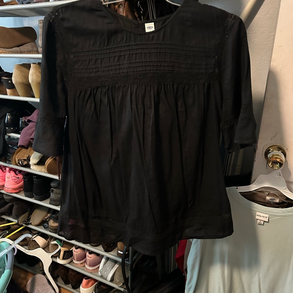 Black cotton blouse